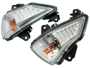 Moto pagrieziena rādītājs kreisās puse, balts KAWASAKI ER-6F, ER-6N 650 2009-2013