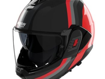 FLIP-UP MOTO ĶIVERE NOLAN N120-1 LINEO MELNA/PELĒKA/SARKANA LEXAN