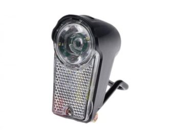 Priekšējais lukturis stiprināšanai pie dakšas, 1 W balta LED ar baterijām