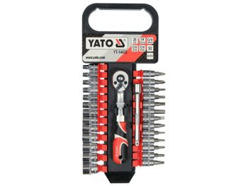 SPRŪDRATA KOMPLEKTS AR MUCIŅAM UN UZGAĻIEM 1/4" , 28 DAĻU, YATO YT-14433