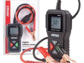 Profesionāls digitālais akumulatoru testeris 2–220 Ah 6 V 12 V 24 V AMIO-04920