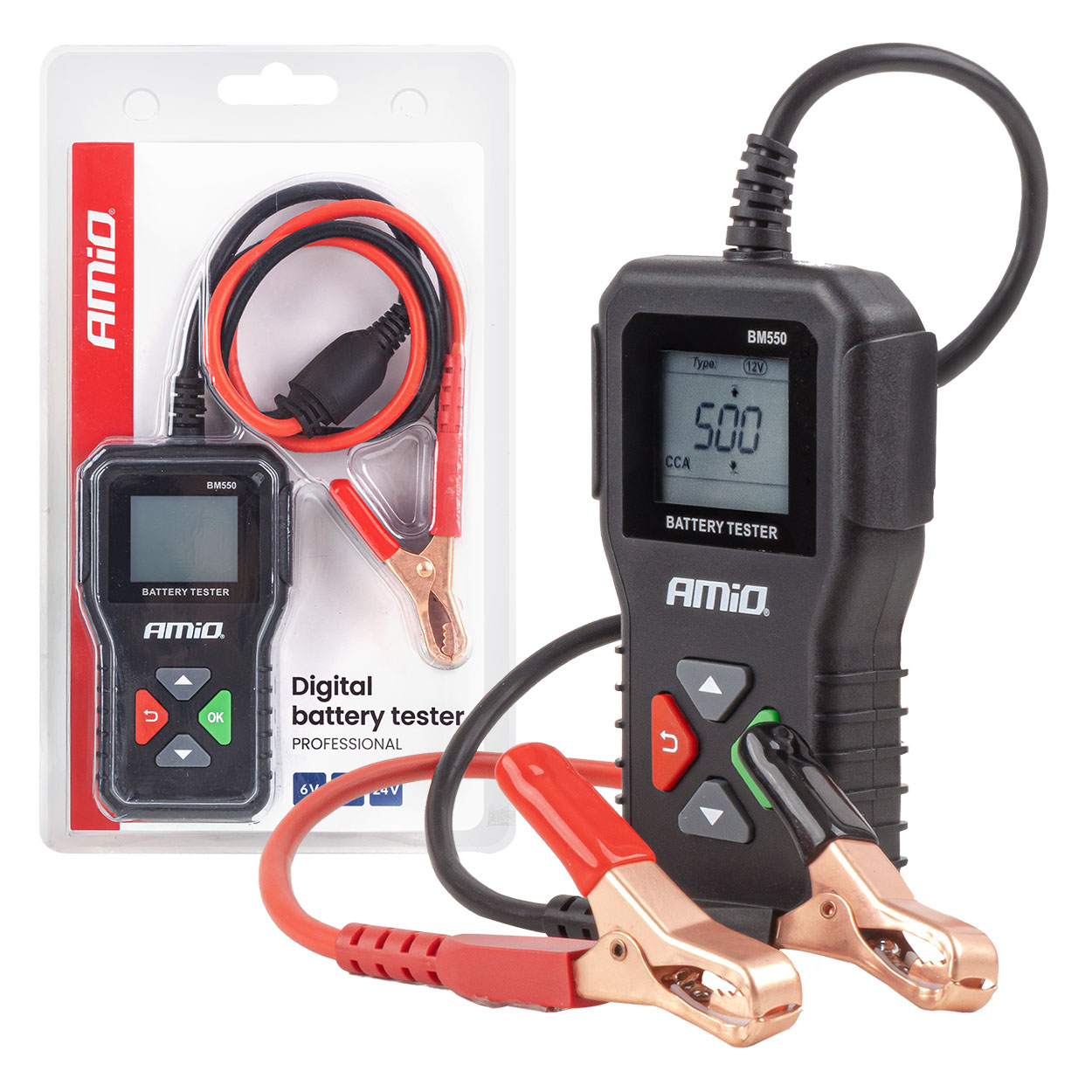 Profesionāls digitālais akumulatoru testeris 2–220 Ah 6 V 12 V 24 V AMIO-04920 Profesionāls digitālais akumulatoru testeris 2–220 Ah 6 V 12 V 24 V AMIO-04920