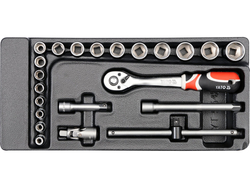 Atvilktnes ieliktnis/22 daļu ligzdas galviņas YATO YT-5542