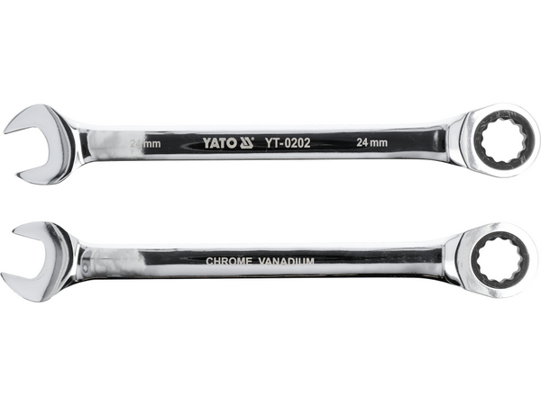 Kombinētā uzgriežņu atslēga ar sprūdrata atslēgu 24 mm YATO YT-0202