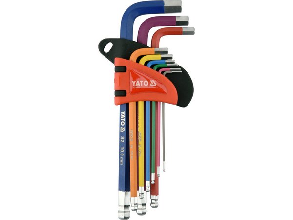 9 sešstūra atslēgu komplekts ar 1,5–10 mm lodīti YATO YT-05632