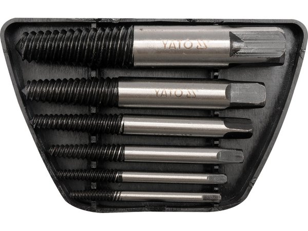 Izvilcēju komplekts salauztu skrūvju izvilkšanai, 6 gab. YATO YT-0590