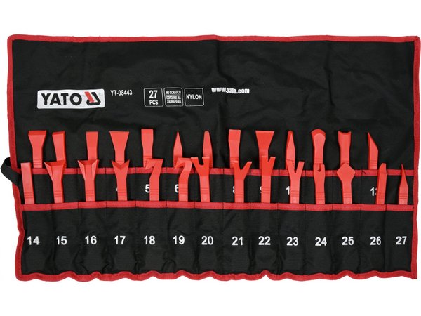 27 daļu salona paneļu novilcēju komplekts YATO YT-08443