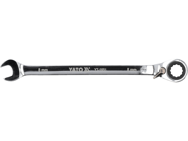 Kombinētā uzgriežņu atslēga ar sprūdrata atslēgu 8 mm YATO YT-1651 - Image 2