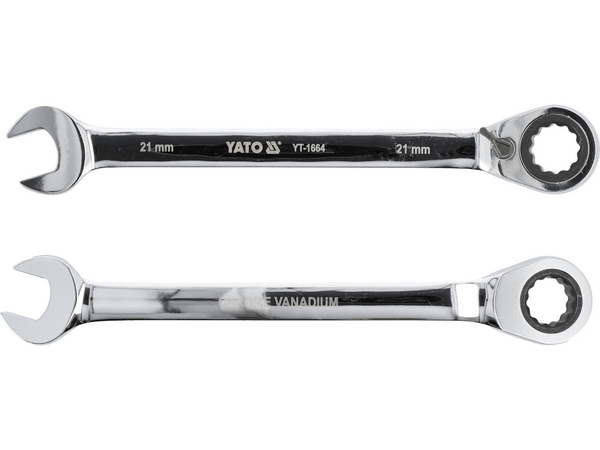 Kombinētā uzgriežņu atslēga ar sprūdrata atslēgu 21 mm YATO YT-1664