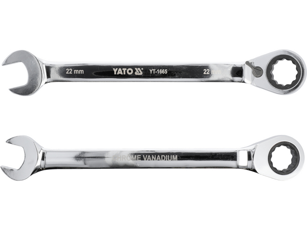 Kombinētā uzgriežņu atslēga ar sprūdrata atslēgu 22 mm YATO YT-1665