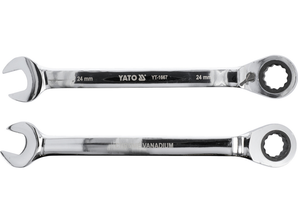 Kombinētā uzgriežņu atslēga ar sprūdrata atslēgu 24 mm YATO YT-1667