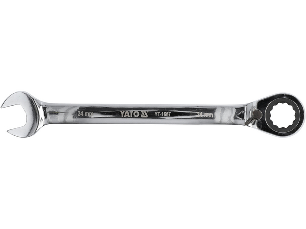 Kombinētā uzgriežņu atslēga ar sprūdrata atslēgu 24 mm YATO YT-1667 - Image 2