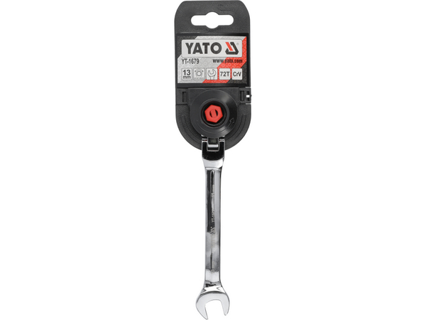 Kombinētā uzgriežņu atslēga ar sprūdrata atslēgu un eņģi 13 mm YATO YT-1679 - Image 4