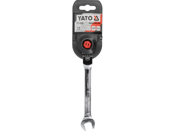 Kombinētā uzgriežņu atslēga ar sprūdrata atslēgu un eņģi 14 mm YATO YT-1680 - Image 4