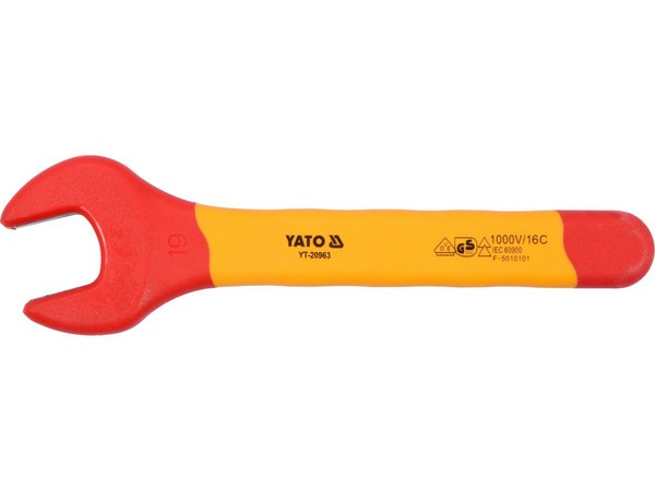 VDE 1000V izolēta atvCOMFY uzgriežņu atslēga, 19 mm YATO YT-20963