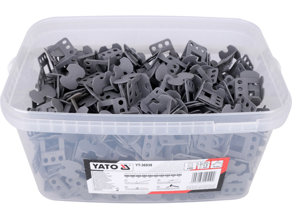 Flīžu izlīdzināšanas sistēma (skavas) Y1.5mm 500 gab. YATO YT-36938