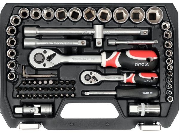 INSTRUMENTU KOMPLEKTS PROFESIONĀLAIS 1/4" UN 1/2", 72 DAĻU, YATO YT-38782 INSTRUMENTU KOMPLEKTS PROFESIONĀLAIS 1/4" UN 1/2", 72 DAĻU, YATO YT-38782