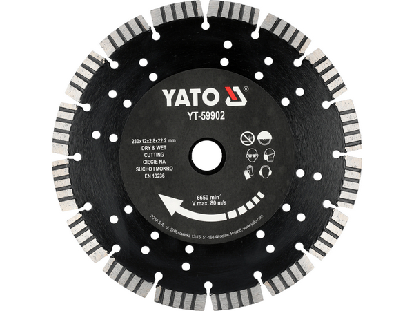 Dimanta disks dzelzsbetonam 230 mm YATO YT-59902