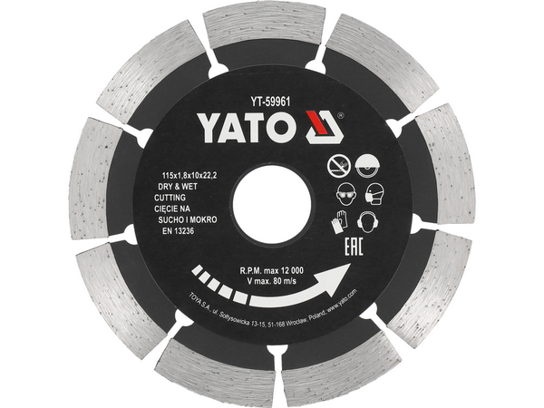 Segmentēts dimanta disks 115 mm YATO YT-59961