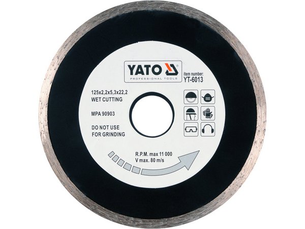 Dimanta nepārtrauktas griešanas disks mitrai griešanai 125 mm YATO YT-6013
