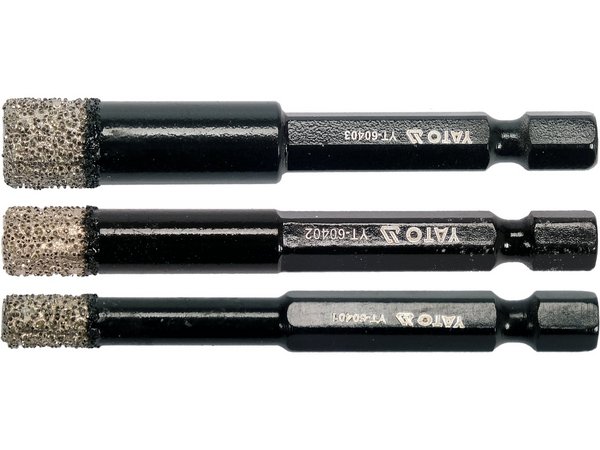 3 dimanta flīžu urbju komplekts YATO YT-60409