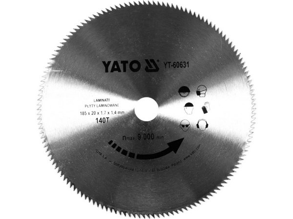 Ripzāģa asmens paneļu griešanai 185/140T 20mm YATO YT-60631