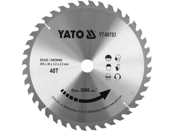 Ripzāģa asmens kokam 305x40Tx30mm YATO YT-60783