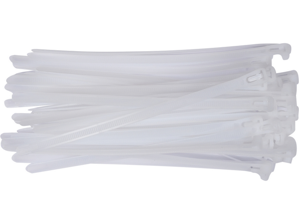 Atkārtoti lietojami plastmasas savilcēji, balti, 7,6 × 200 mm, 50 gab. YATO YT-70663