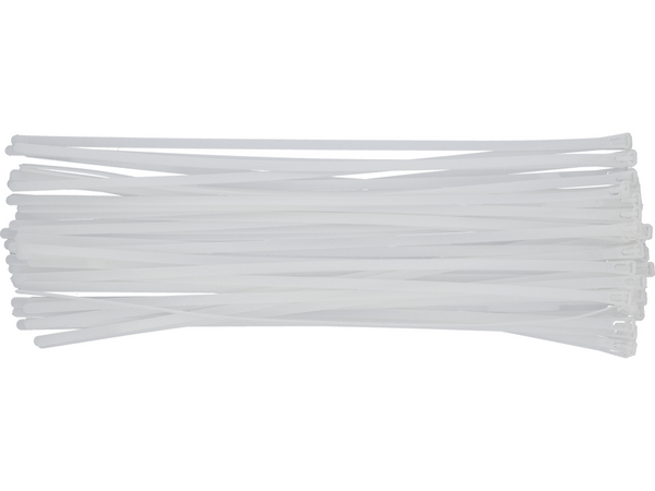 Atkārtoti lietojami plastmasas savilcēji, balti, 7,6 × 450 mm, 50 gab. YATO YT-70668