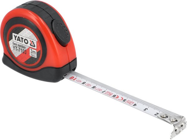 Mērlente 16 mm x 3 m ar magnētu YATO YT-7103 Mērlente 16 mm x 3 m ar magnētu YATO YT-7103 - Image 3