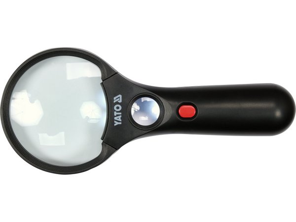 Rokas palielināmais stikls ar LED fona apgaismojumu 3x/45x YATO YT-73845