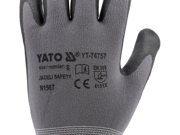 Nitrila darba cimdi ar neslīdošiem punktiņiem, 8. izmērs YATO YT-74757 - Image 5