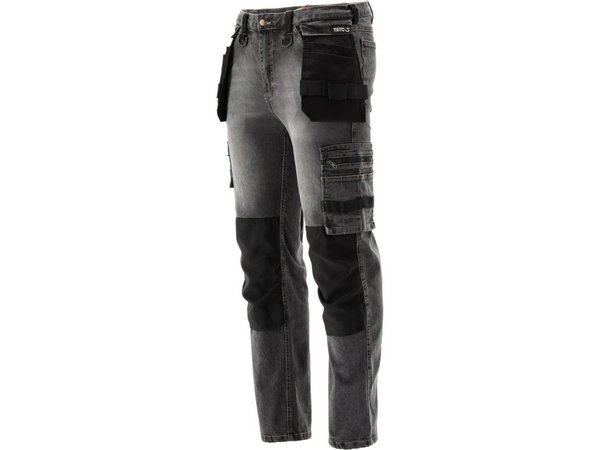 Elastīgas džinsa bikses STRETCH JEANS STEEL GREY, 2XL izmērs YATO YT-79065