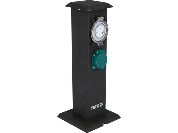 IP44 tērauda dārza staba kontaktligzda 2x230V YATO YT-81276 - Image 2