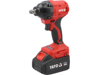 Akumulatora triecienskrūvgriezis, triecienpistole ar 2x4Ah akumulatoriem un ladētāju, koferi 18V, 350Nm YATO YT-8277925