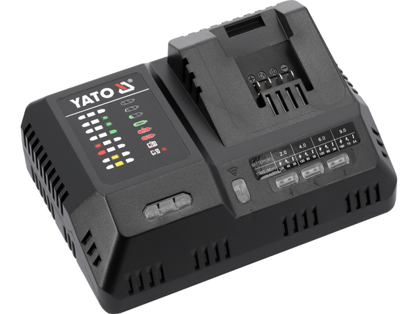 AKUMULATORU 1 VIETĪGS SUPER ĀTRAIS LĀDĒTĀJS 18V 12Ah, YATO YT-828502 AKUMULATORU 1 VIETĪGS SUPER ĀTRAIS LĀDĒTĀJS 18V 12Ah, YATO YT-828502