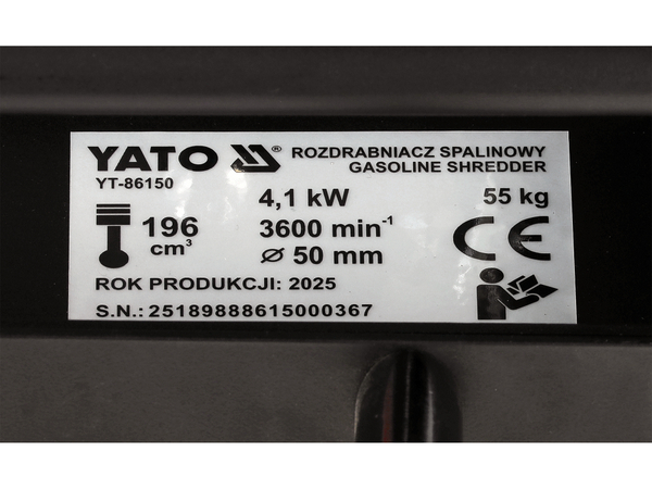 Benzīna zaru smalcinātājs YATO YT-86150 - Image 14