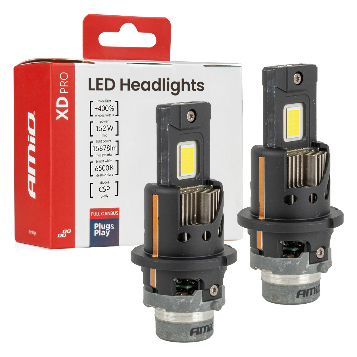 LED priekšējie lukturi XD PRO D4S D4R PILNA CANBUS AMIO-04682