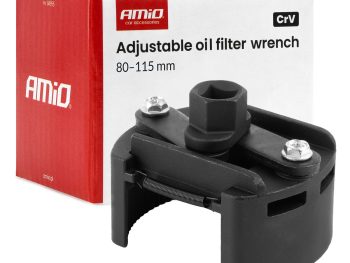 Regulējama eļļas filtra atslēga 80–115 mm CrV AMIO-04955