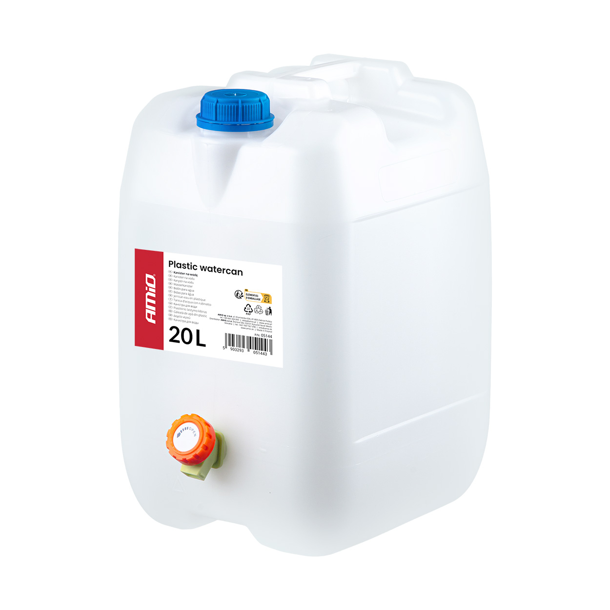 Plastmasas ūdens kanna 20L AMIO-05144 Plastmasas ūdens kanna 20L AMIO-05144