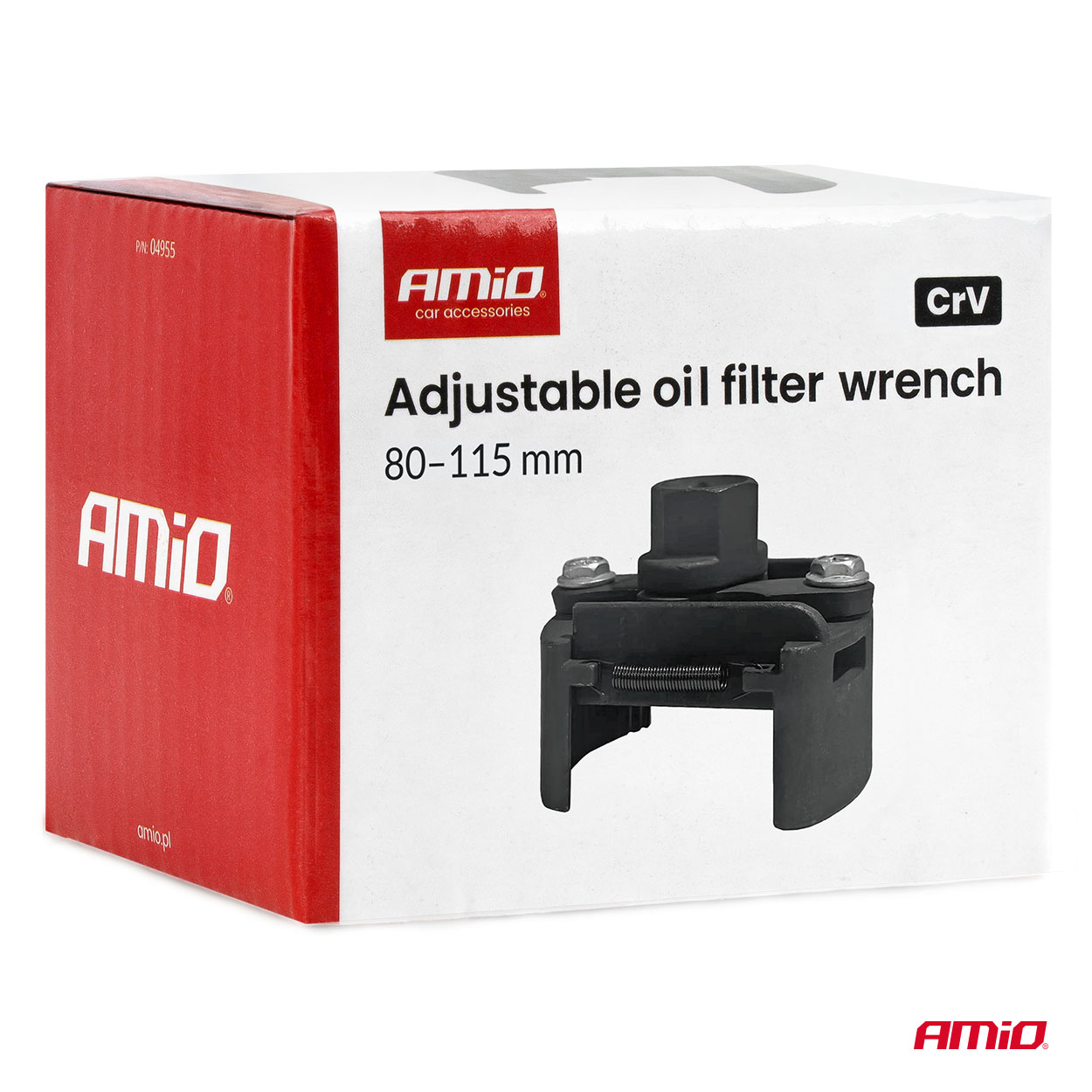 Regulējama eļļas filtra atslēga 80–115 mm CrV AMIO-04955 Regulējama eļļas filtra atslēga 80–115 mm CrV AMIO-04955 - Image 5