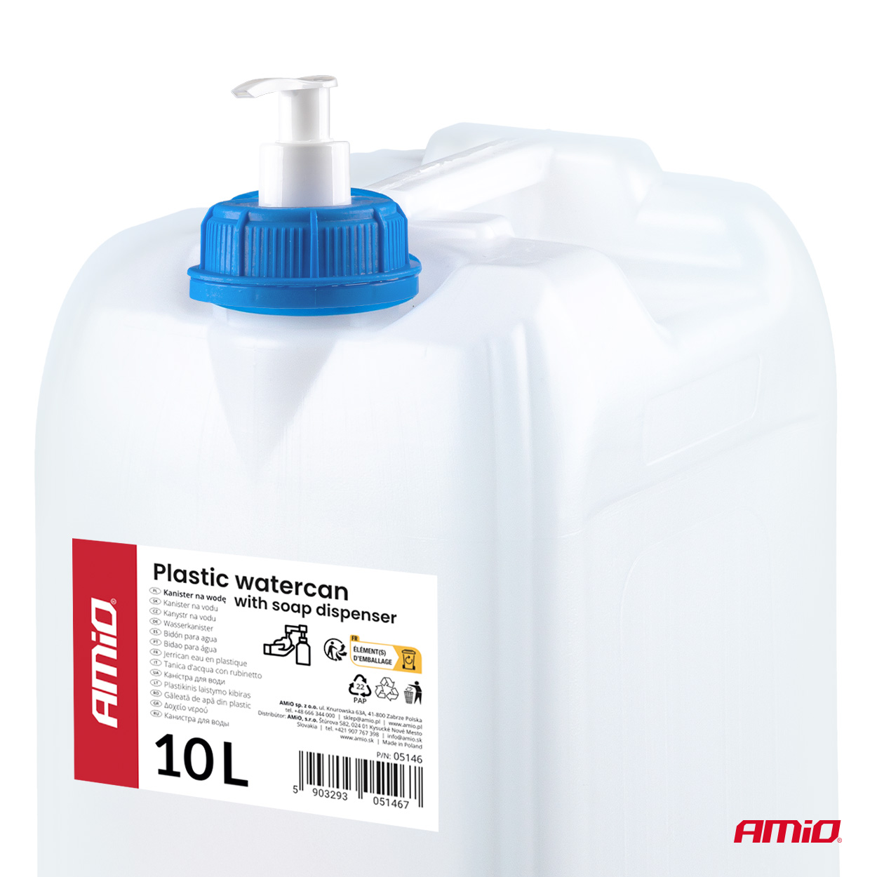 Plastmasas ūdens kanna ar ziepju dozatoru 10L AMIO-05146 Plastmasas ūdens kanna ar ziepju dozatoru 10L AMIO-05146 - Image 7