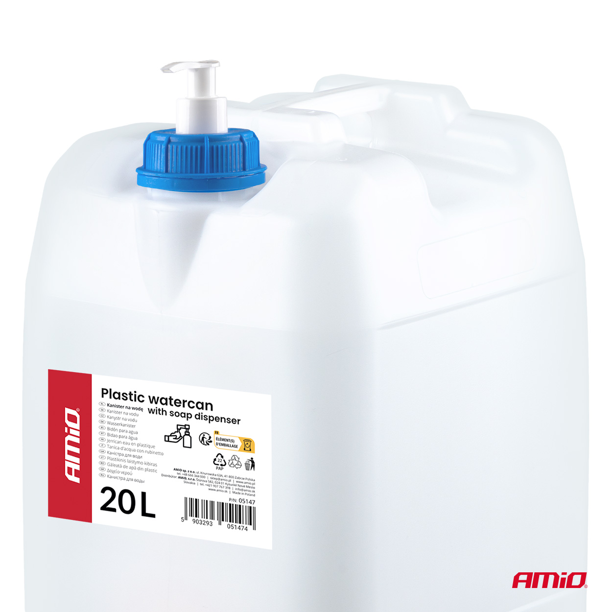 Plastmasas ūdens kanna ar ziepju dozatoru 20L AMIO-05147 Plastmasas ūdens kanna ar ziepju dozatoru 20L AMIO-05147 - Image 7