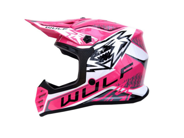 Moto ķivere bērniem M/X WULFSPORT OFFROAD AIR-X ROZĀ