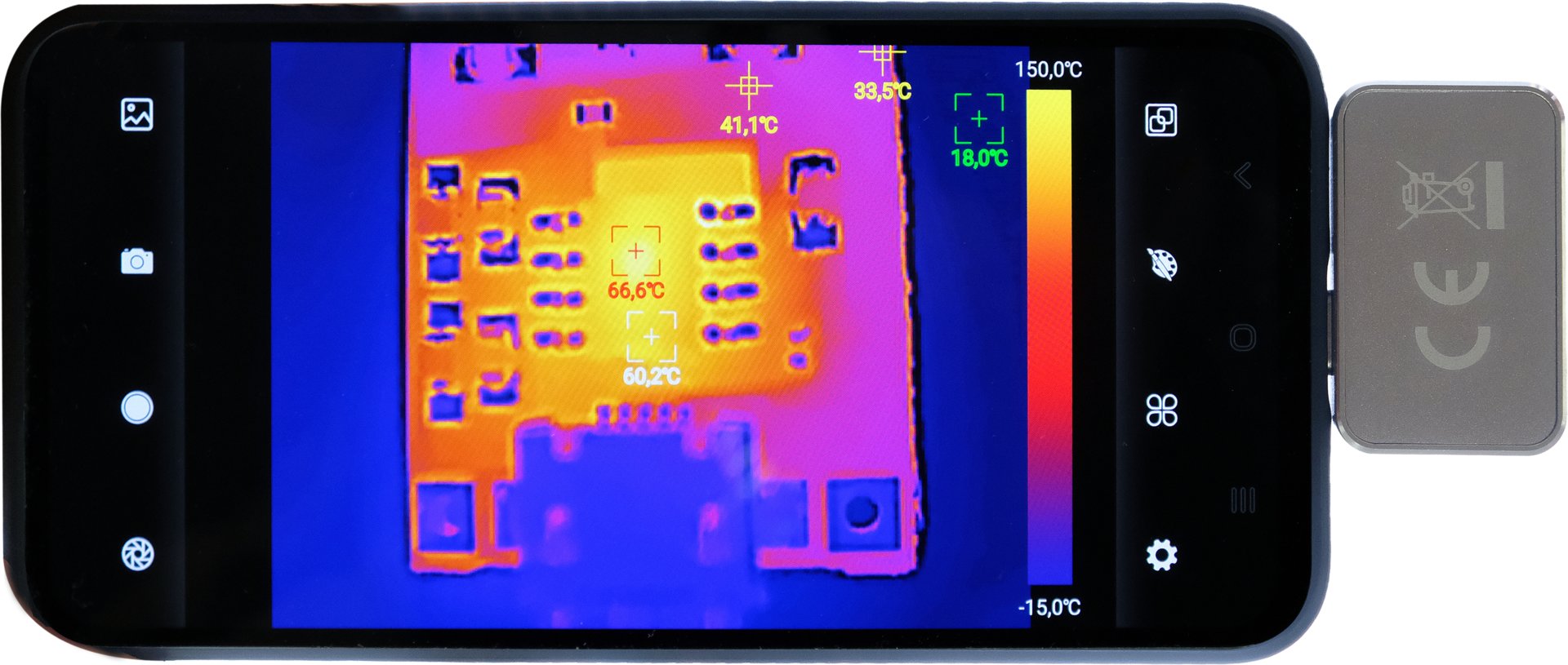 Termo kamera ar noņemamo makro objektīvu 256x192 līdz 512 x 384px, 25Hz ar USB-C savienojumu Android ierīcēm, YATO YT-72931 - Image 10